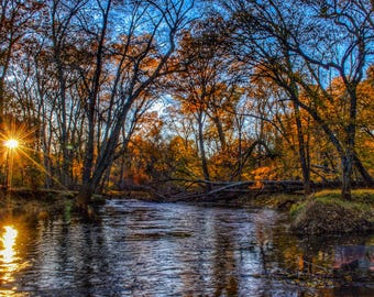 Sunset Photography | New Jersey Photograph | Allaire State Park | Scenic Landscape | Autumn Artwork