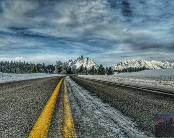 Grand Teton National Park Winter Landscape Print | Wyoming Road Photography