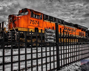 Train Room Decor | Railroad Photography | Burlington Northern Rail