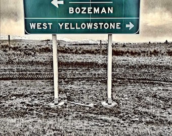 Montana Art | Bozeman | Yellowstone | Big Sky | Street Sign