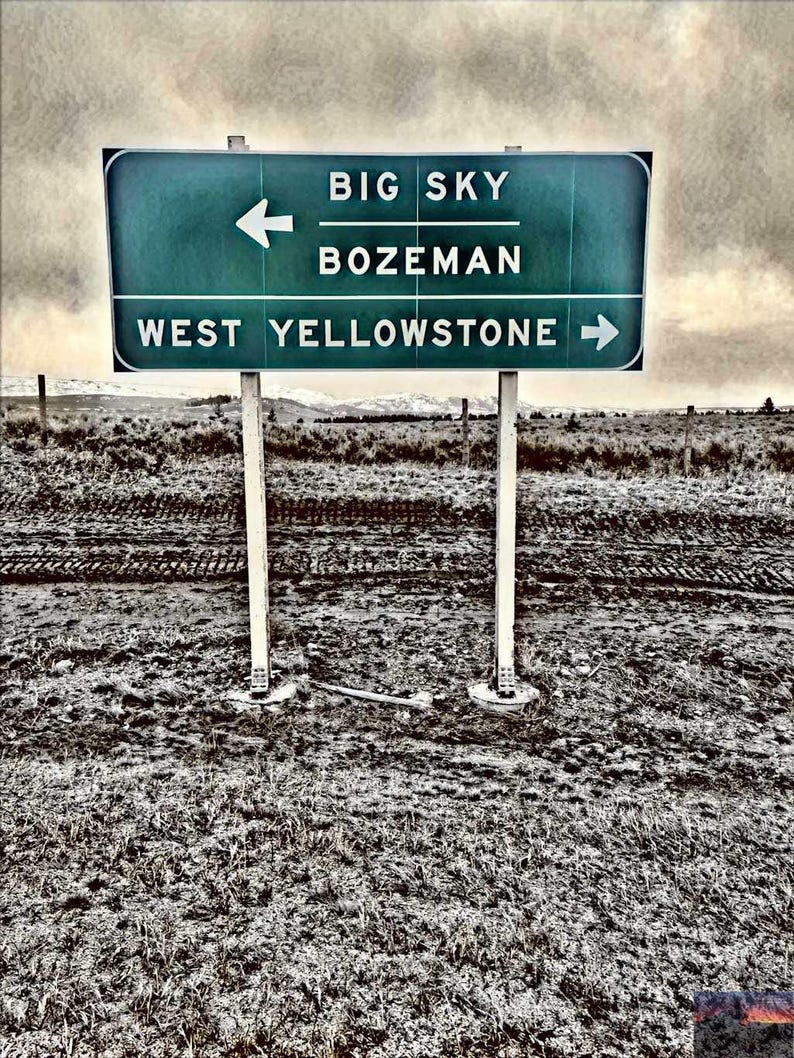Montana Art | Bozeman | Yellowstone | Big Sky | Street Sign - Etsy