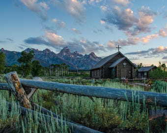 Church Photography Print | Grand Teton National Park Rustic Artwork