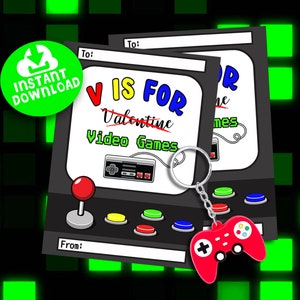 Videospiel Valentine zum Ausdrucken. SOFORTIGER DOWNLOAD. DIY Gamer Valentinstagskarten.