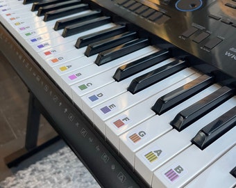 EXPANSION PACK Color Coded Piano / Keyboard Stickers - Removable Labels