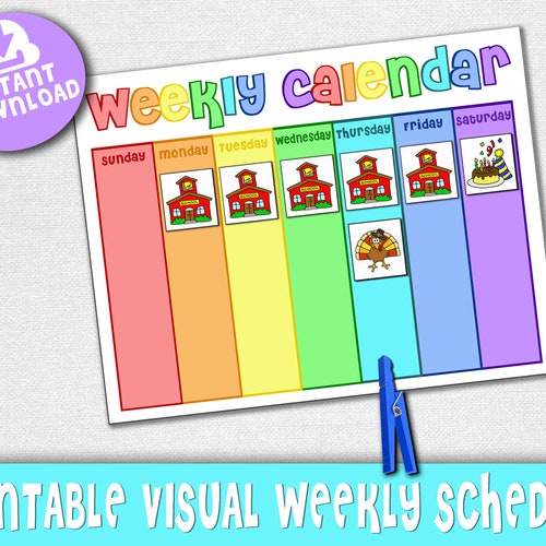 Kids Weekly Calendar and Planner Instant Download PDF | Etsy
