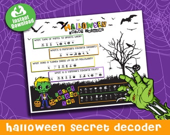 Halloween Secret Decoder, Joke Activity Page for Kids