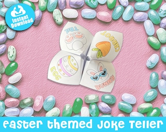 Easter Themed Holiday Joke Teller, Cootie Catcher, Printable Instant Download, Easter Activity