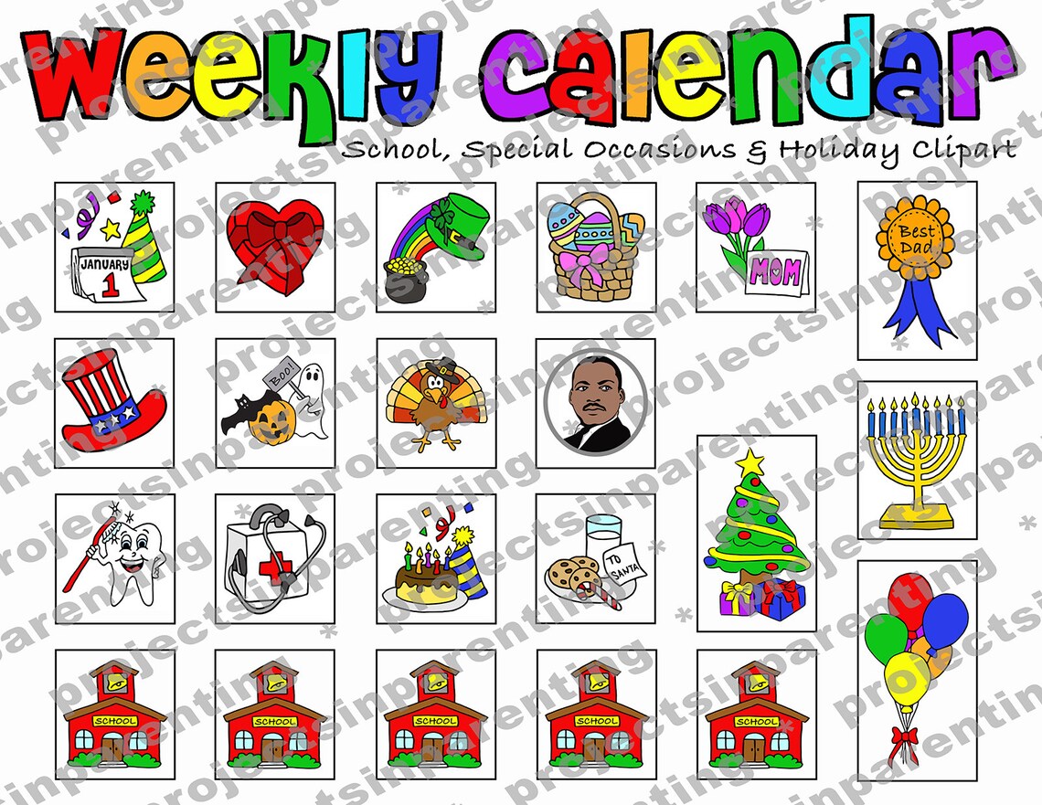 Kids Weekly Calendar and Planner, Instant Download, PDF, Printable ...