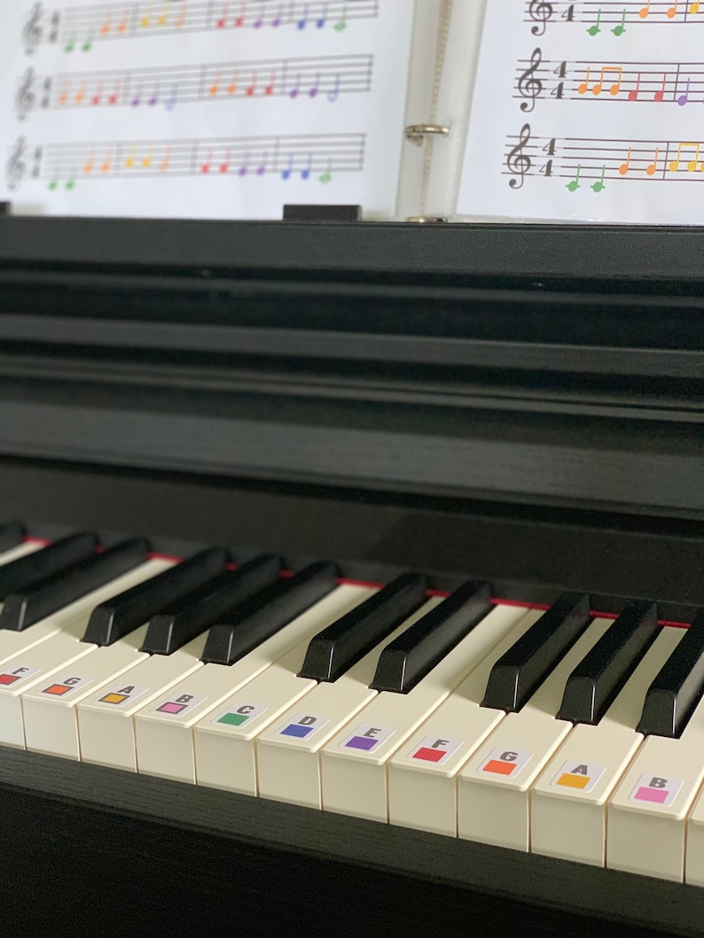 Color Coded Piano / Keyboard Stickers Removable Labels Etsy