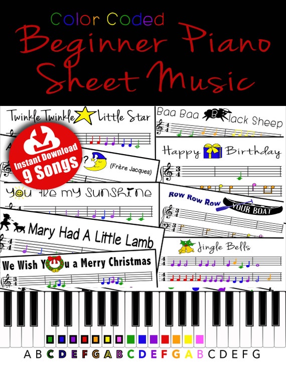 Simple Kids Songs for Beginner Piano Players  Beginner piano music, Easy  piano songs, Piano notes songs