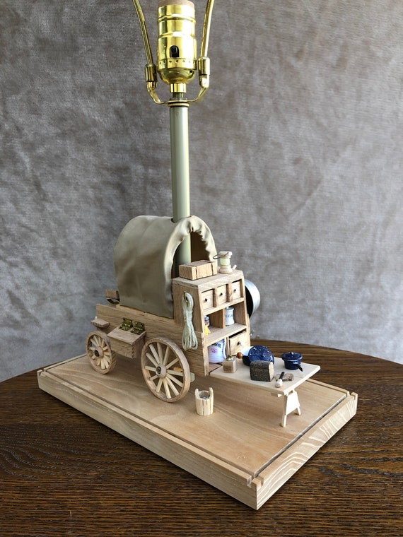 Chuck Wagon Western Table Lamp Etsy