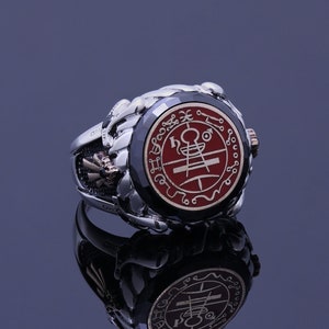 The Secret Seal of Solomon Ring, Traditional Magic Spells for Protection and Healing, Occult Amulet Signet Ring
