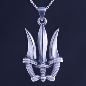 Ukraine Trident Pendant, National Symbol Necklace, Ukrainians Vintage Sterling Silver Pendant CUSTOM SIZE