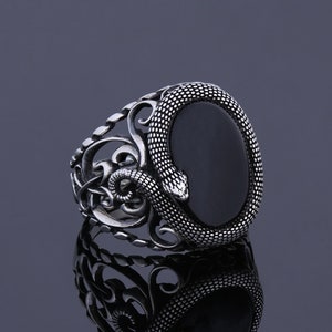 Mens Mythological Ouroboros Ring Silver Snake Signet Serpent Ring 925 Handmade Talisman Ring Viking Jewelry Mystical Eternity Custom Ring Etsy