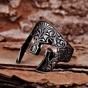 Antique Mens Ring Vintage Warrior Spartan Gladiator Ring Spartacus Mask Ring Leonidas Signet Silver Unique Mens Jewelry Rings For Men Size