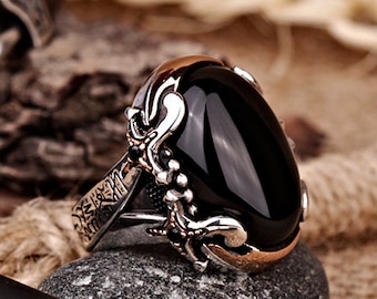 Sterling Zilveren Blauwe Saffier Ring Voor Mannen En Zirkonia, Unieke Mannen Elegante Ring Met Blauwe Edelsteen, Brede Band Ring, Saffier Mannen Ring