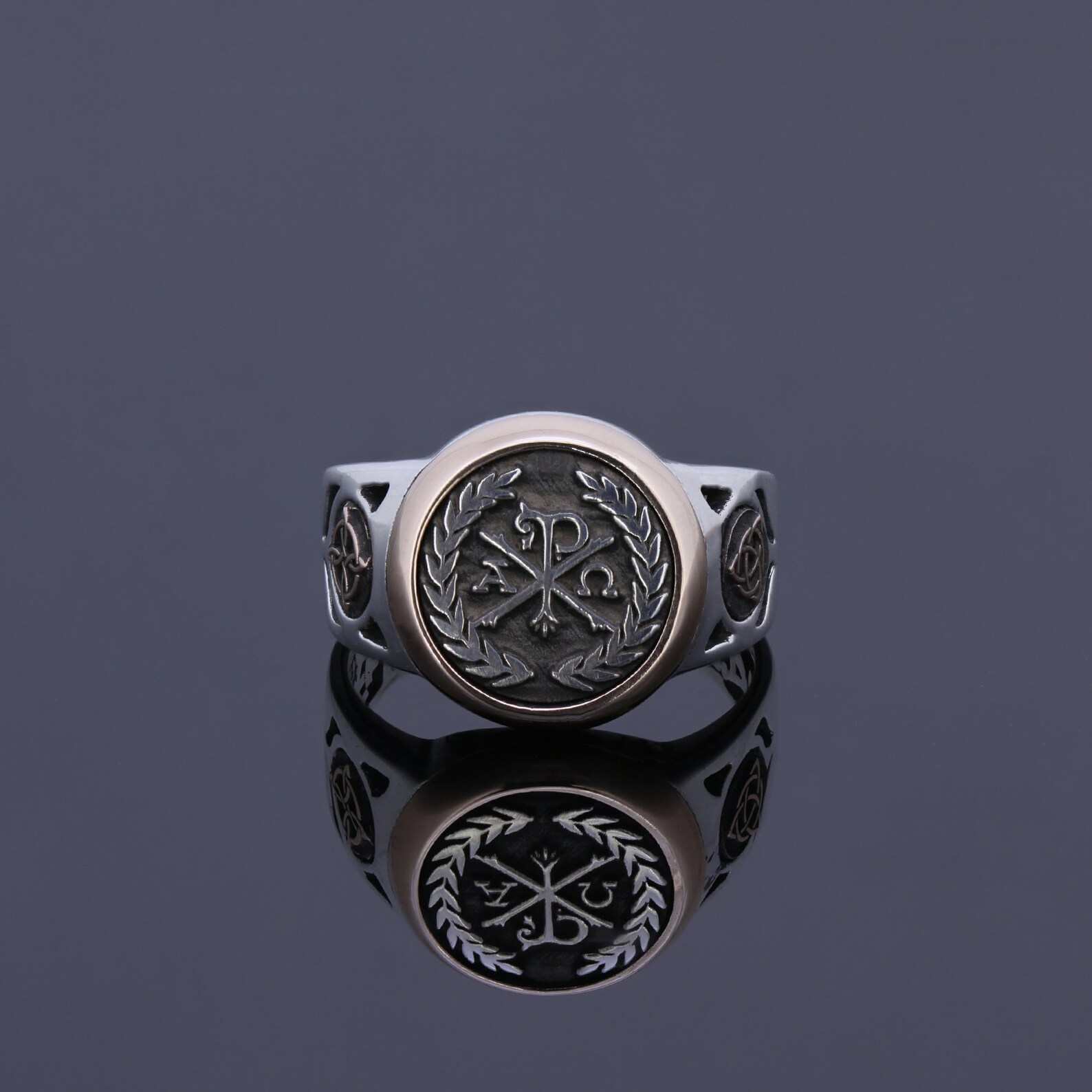 Mens Chi Rho Ring Christogram Christianity Triquetra Ring Christian ...