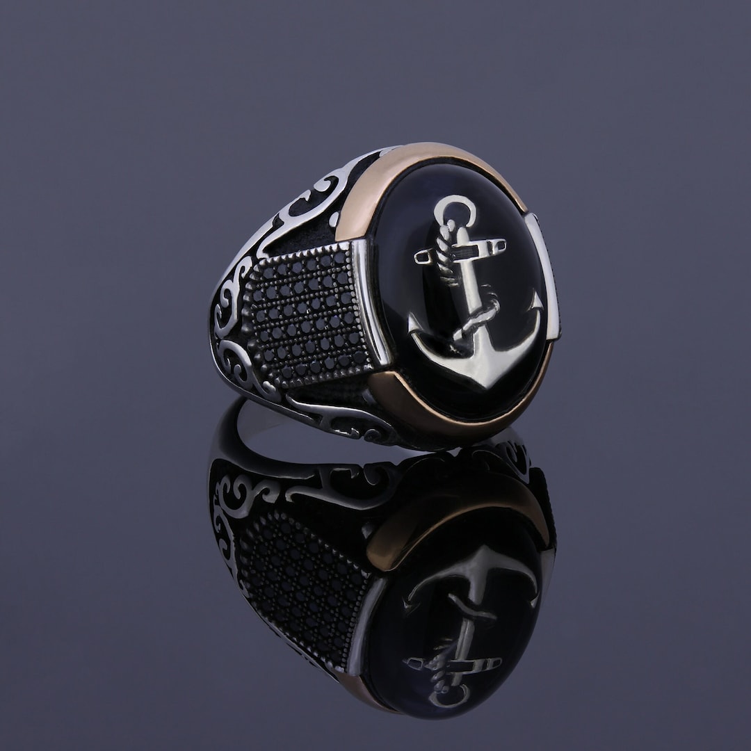 NoEnName Null 20mm Stainless Steel Anchor Casting Ring Men And Women Personality