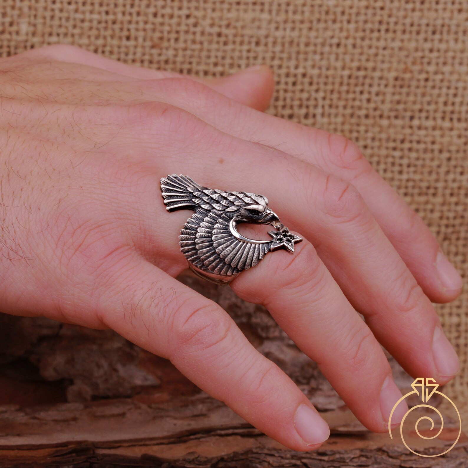 Exclusive Mens Eagle Wings Ring for Men Animal Jewelry Etsy