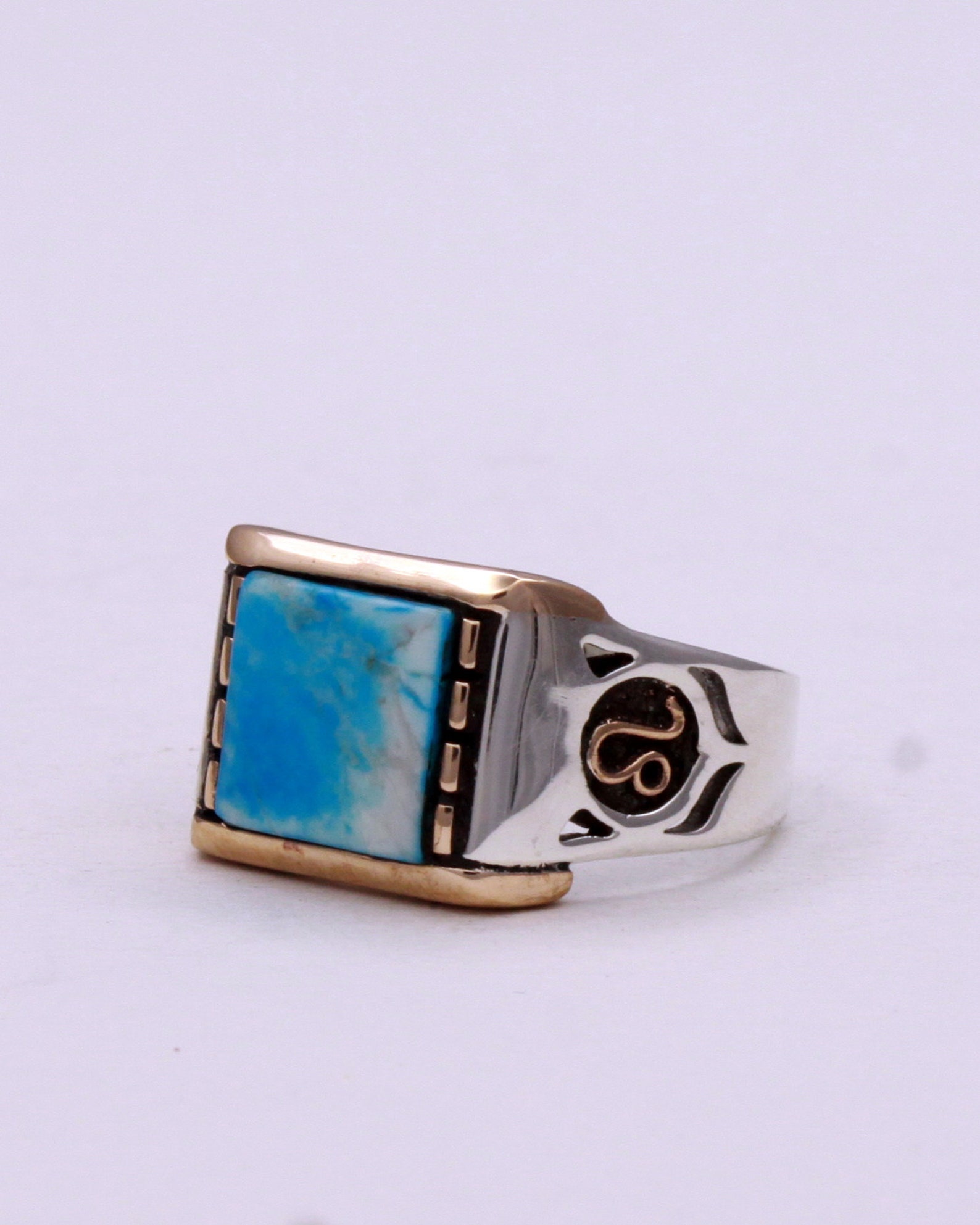 Mens Leo Zodiac Ring Unique Turquoise Gemstone Leo Signet - Etsy UK