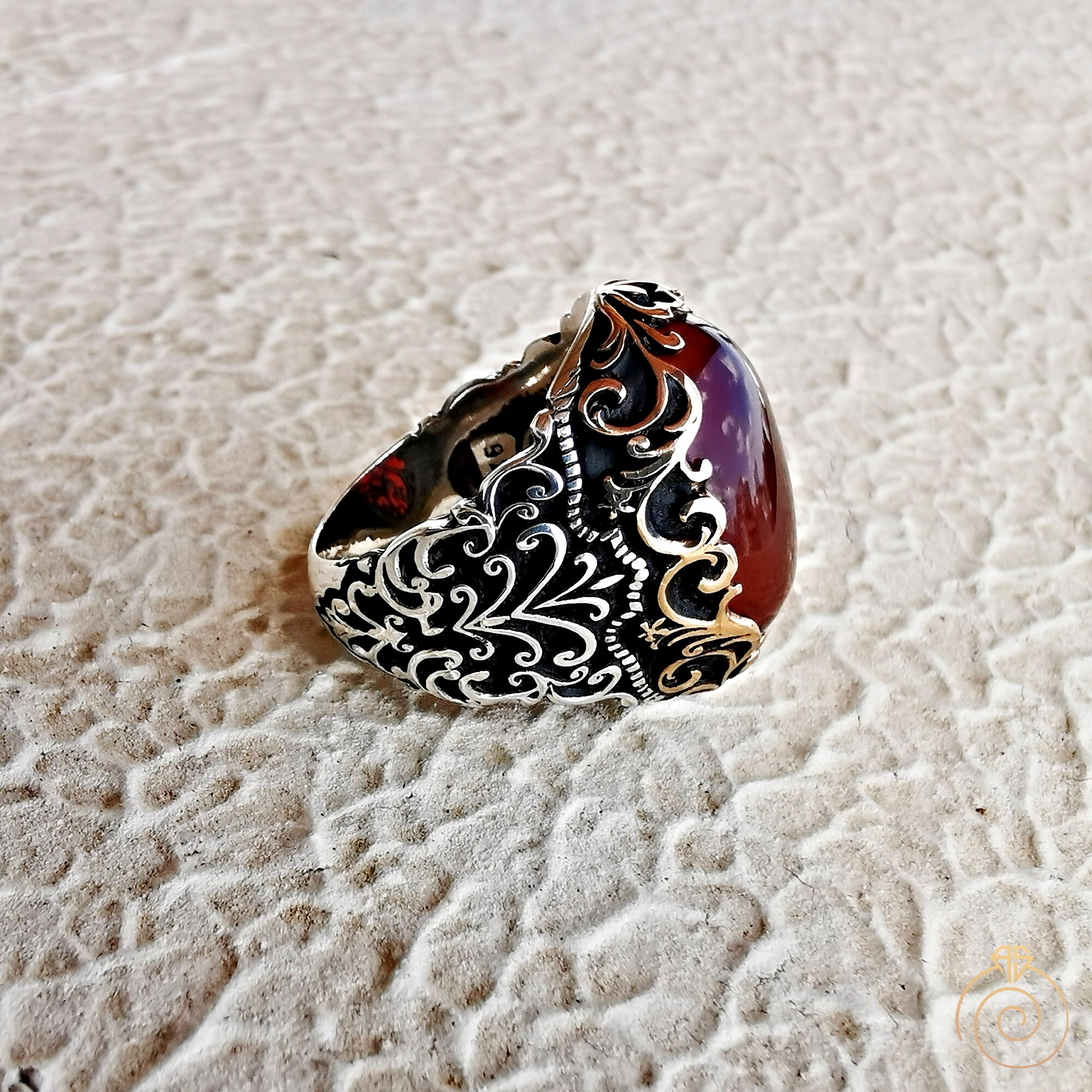 mens agate ring