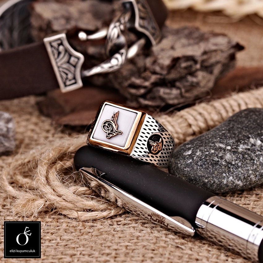 Men's Opal Sterling Silver Magic Statement Ring, White Gemstone Goth ...