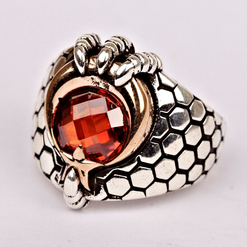 Cobble Ruby Men’s Red Ruby Cobblestone Promise Ring, Vintage Sterling Protection ...
