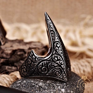 Men Thumb Ring, Silver Archer Ring