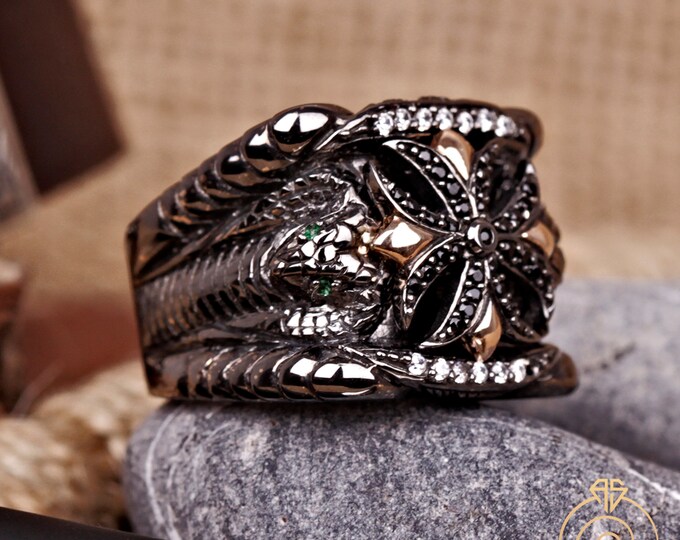 Unique Mens Nautical Ring Vintage Turquoise Rings for Men Etsy