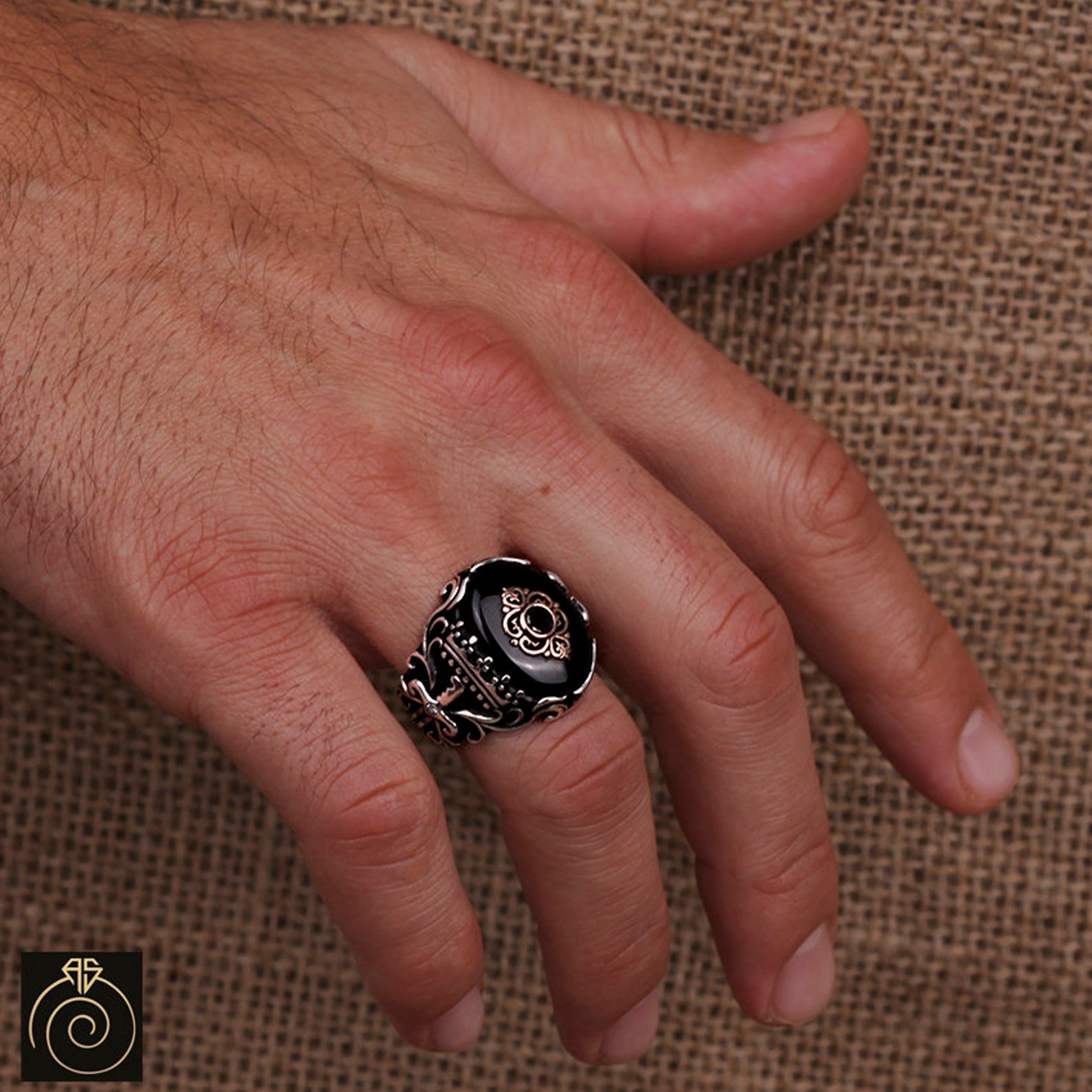 Unique Mens Scottish Rite Ring for Men Onyx Gemstone Man Jewelry ...