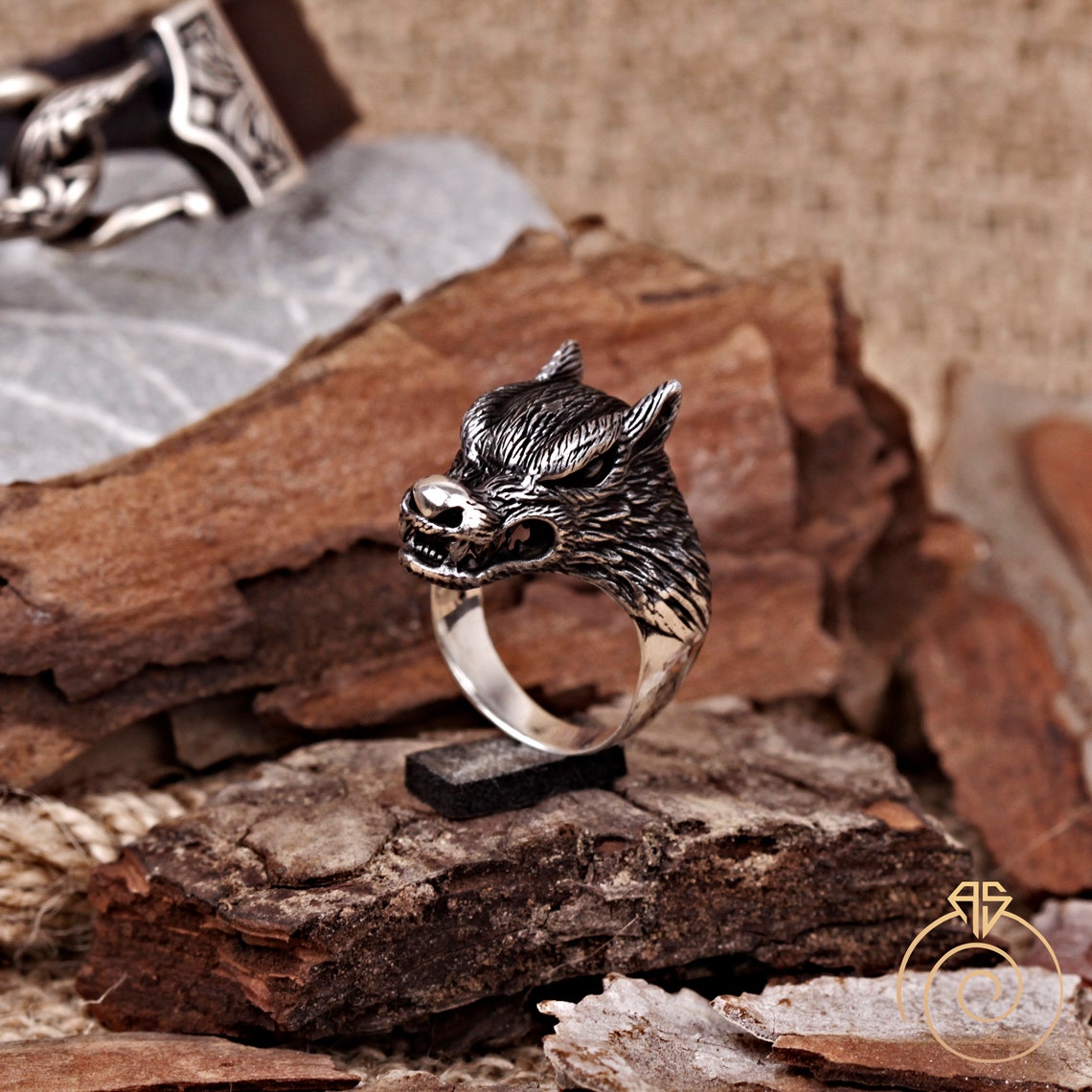 Mens Ring Vintage Mens Wolf Ring Handmade Unique Mens Etsy