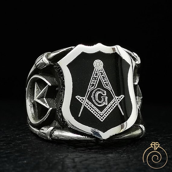 Masonic Gold Ring Red Stone Style 018 - Masonic Supply Shop