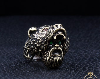 Anello Uomo Acciaio Inox Norvegese Nordico Vichingo Orso Zampa - Foto 9