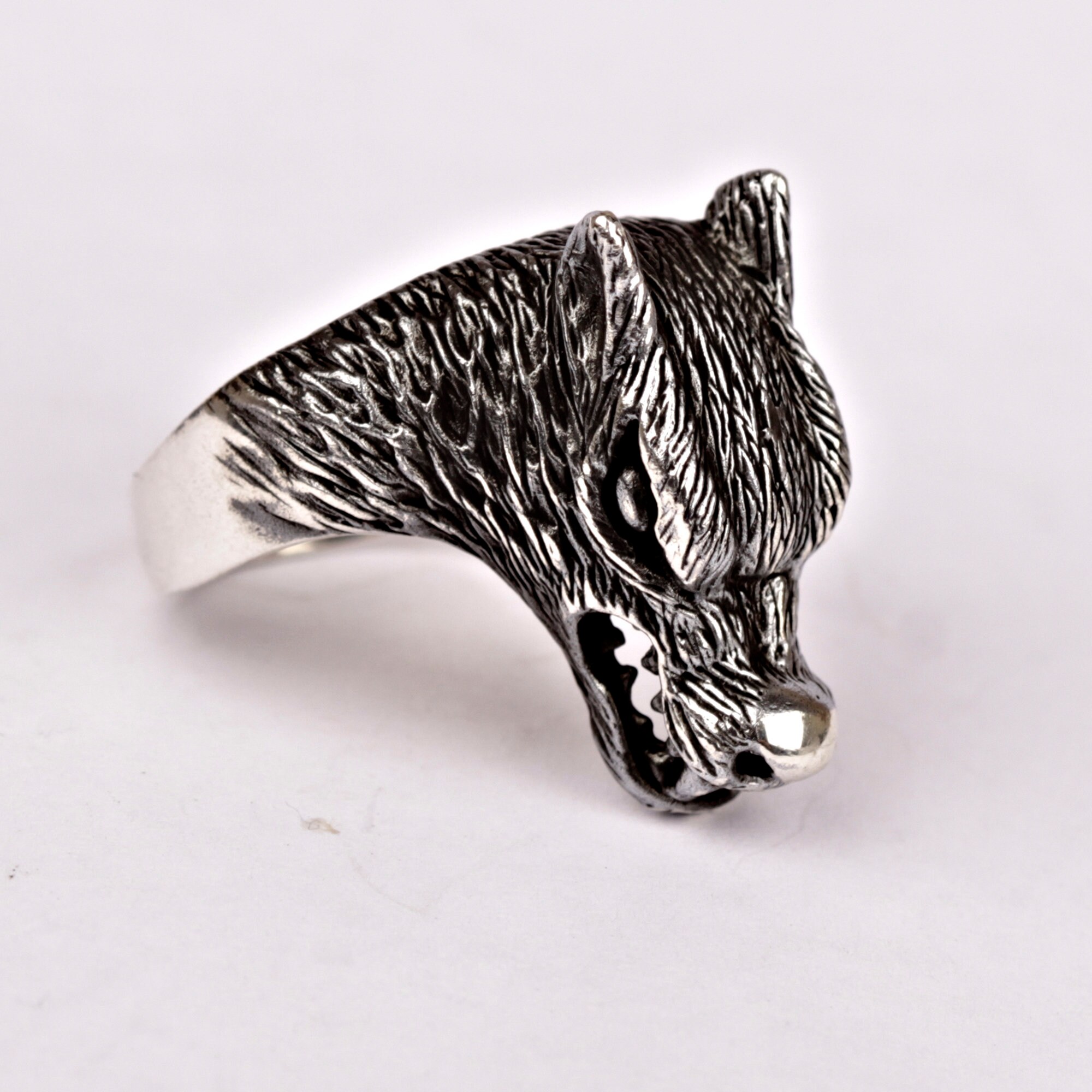 Mens Ring Vintage Mens Wolf Ring Handmade Unique Mens Etsy