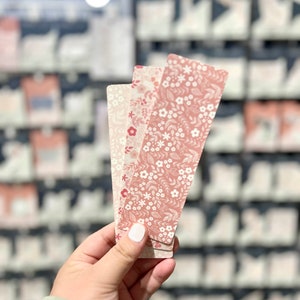 Pink Floral Bookmarks. Laminated Bookmarks. Bookmark Set. Gift for Book Lovers.