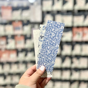 Blue Floral Bookmarks. Laminated Bookmarks. Bookmark Set. Gift for Book Lovers.