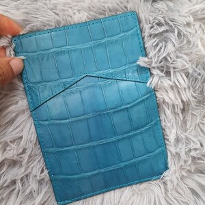 Handgemachtes blaues Leder Kreditkartenetui DOUBLE SIDE (alle Farben)