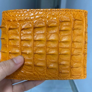 Handgemachte Gelbe Lederhaut Herren Bifold Brieftasche Kreditkarte (beliebige Farben)