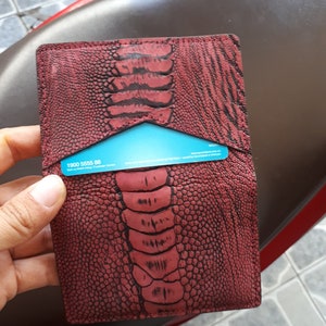 Handgemachtes rotes Leder-Kreditkartenetui DOUBLE SIDE Genuine (irgendeine Farben)