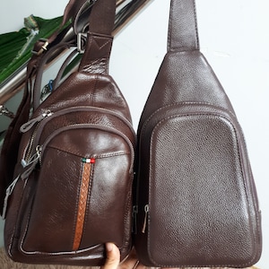 Bolso bandolera de cuero de piel de vaca hecho a mano - Mochila Bolso de hombro Bolso de viaje Monedero Embrague Cartera larga Titular de la tarjeta de crédito