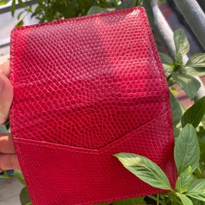 Handgefertigtes Echtleder Rot Herren Bifold Kreditkartenhalter DOUBLE SEIDE Echtleder (beliebige Farben)
