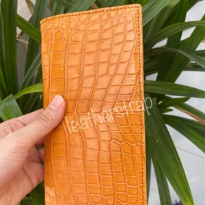 Hecho a mano Tan Marrón GENUINO Embrague de cuero Cartera larga Titular de la tarjeta de crédito Bolso Crossbag Tote Maletín Lugcase Phonecase Monedero de bolsillo Mini bolso