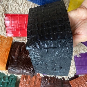 Handgemaakte zwarte lederen huid heren bifold portemonnee creditcard (elke kleur)