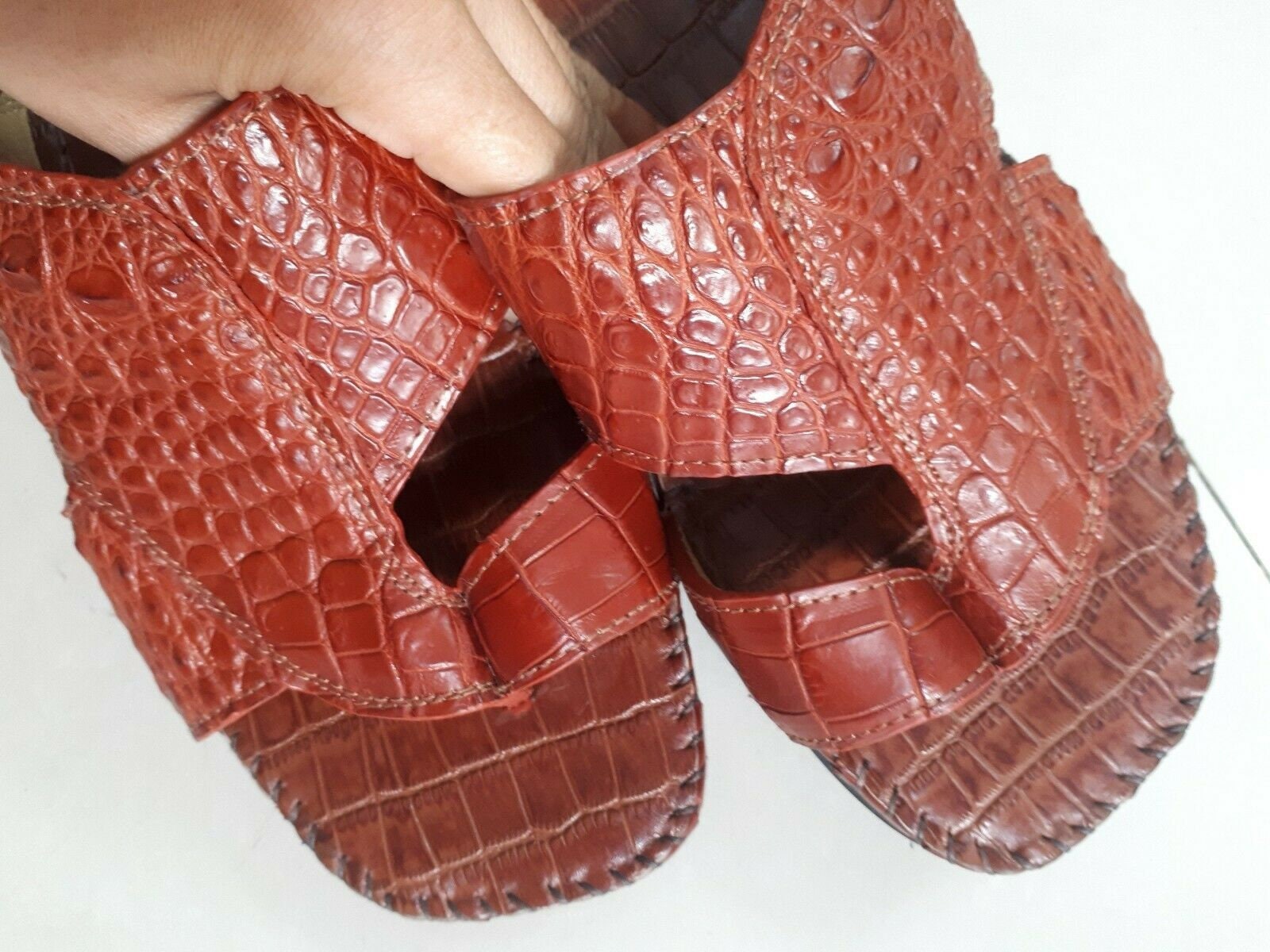 Genuine Handmade Men\'s  Sandals Brown  - Size 10 Handmade Brown Leather Sandals for Men – Greek Cross Slide  main image 3