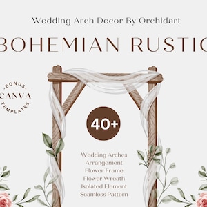 Boho Hochzeit Bogen Floral Digitale Dateien Aquarell Dekoration