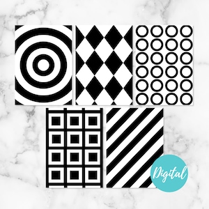 High Contrast Visual Stimulation cards for babies 1-3 months old