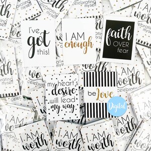 Set of 7 Black with Some Gold Affirmation Cards  | Instant Download | Self Love | Motivation | Body Positivity | Inspirational Affirmation