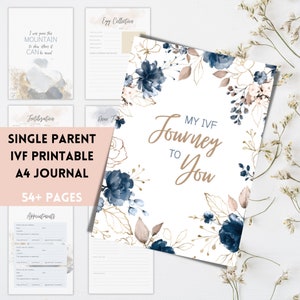 Famille monoparentale | Journal des étapes de la FIV de 54 pages | Journal numérique à imprimer et à utiliser | Jalons de la FIV | Document voyage FIV | Format A4