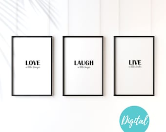 Love Poster | Love Print | Live Love Laugh | Valentine | Gift