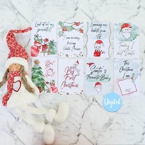 O primeiro Natal do bebê | Cartões de marco de Natal | Presente de Natal | Natal bebê | Presente para amigo | Para download | Imprimir em casa